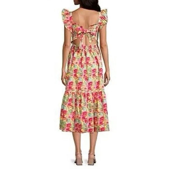 Peyton & Parker Short Sleeve Ruffled Sleeve Floral Midi Dress Size XL - Picture 2 of 15